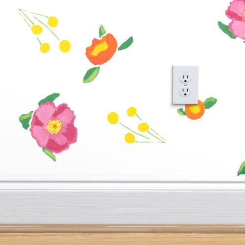 White Katherine's Blooms Wallpaper