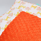 White Dog Day Afternoon with Mandarin Minky Baby Blankie