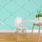 Turquoise Birch Lattice Wallpaper