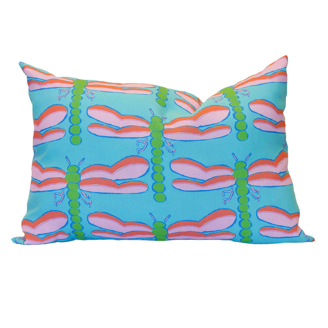 Waterfall Dragonfly Outdoor Lumbar Pillow