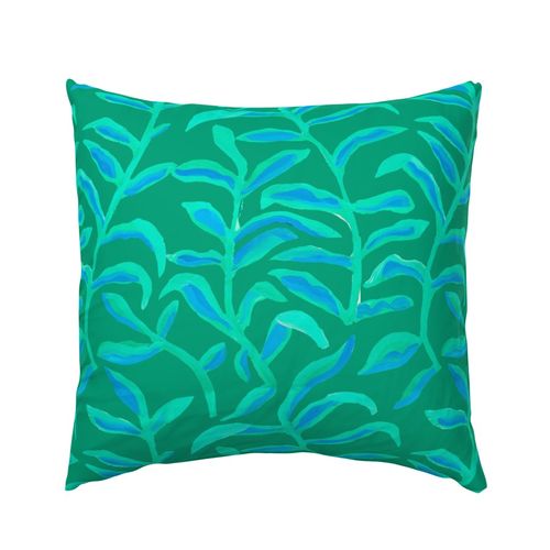 Jade Corn Silk Sway Outdoor Square Pillow