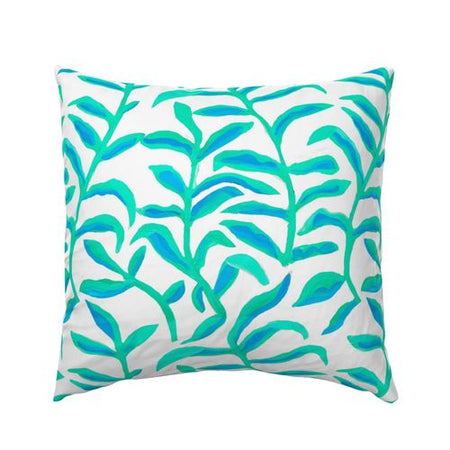 White Corn Silk Sway Outdoor Square Pillow