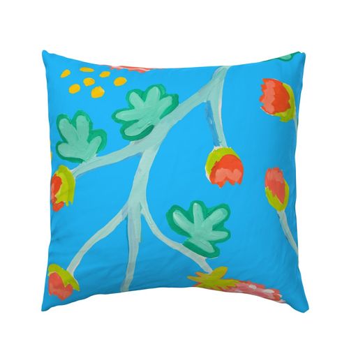 Mist Peony Waltz Indoor Square Pillow