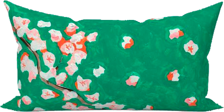 Jade Cherry Cha Cha Outdoor Lumbar Pillow