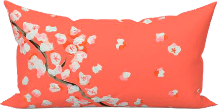 Poppy Cherry Cha Cha Outdoor Lumbar Pillow