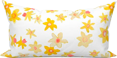White Daffodil Disco Indoor Lumbar Pillow
