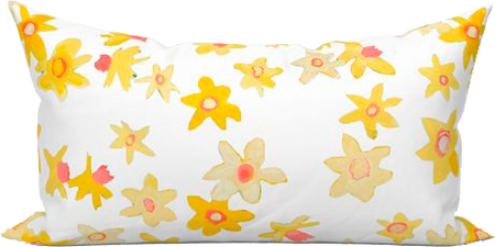 White Daffodil Disco Outdoor Lumbar Pillow