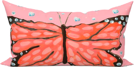 Bashful Bubbles Monarchs Marching Outdoor Lumbar Pillow