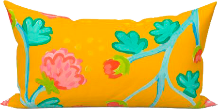 Saffron Peony Waltz Indoor Lumbar Pillow