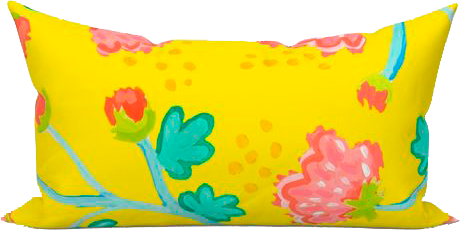 Yarrow Peony Waltz Outdoor Lumbar Pillow