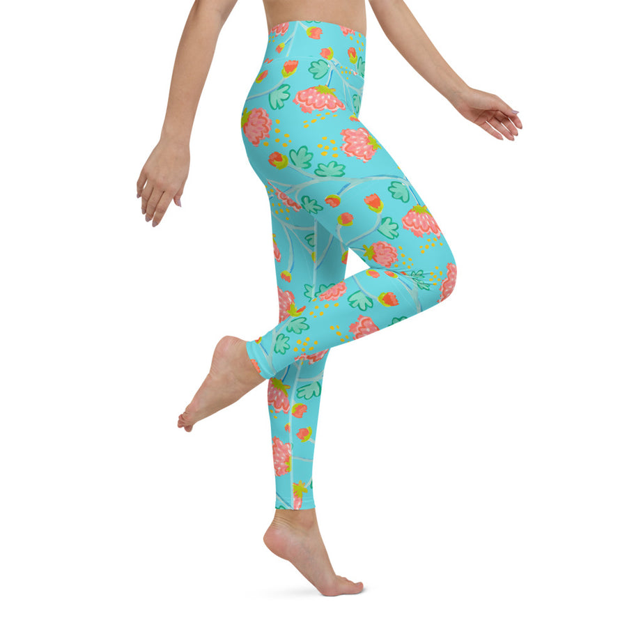 Adriatic Peony Waltz Leggings