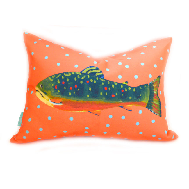 Grapefruit Brook Trout Indoor Lumbar Pillow