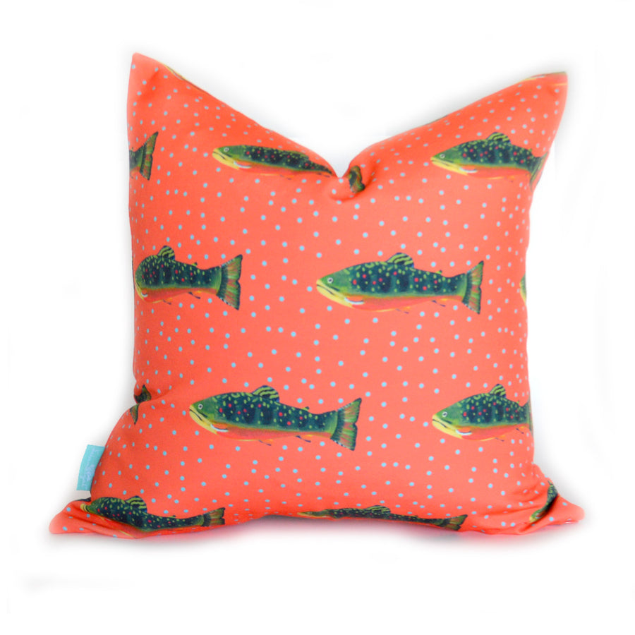 Grapefruit Brook Trout Indoor Square Pillow