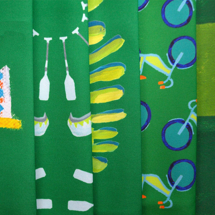 Emerald Floating Fronds Fabric