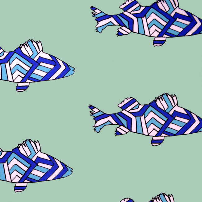 Seagreen Striped Perch Fabric