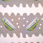 White Squiggle Tugs Fabric