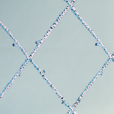 Soft Turquoise Birch Lattice Fabric