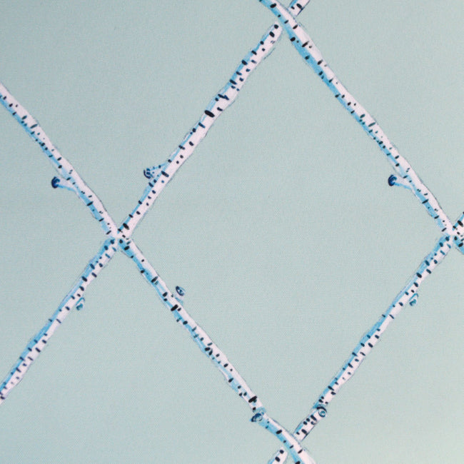 Soft Turquoise Birch Lattice Fabric