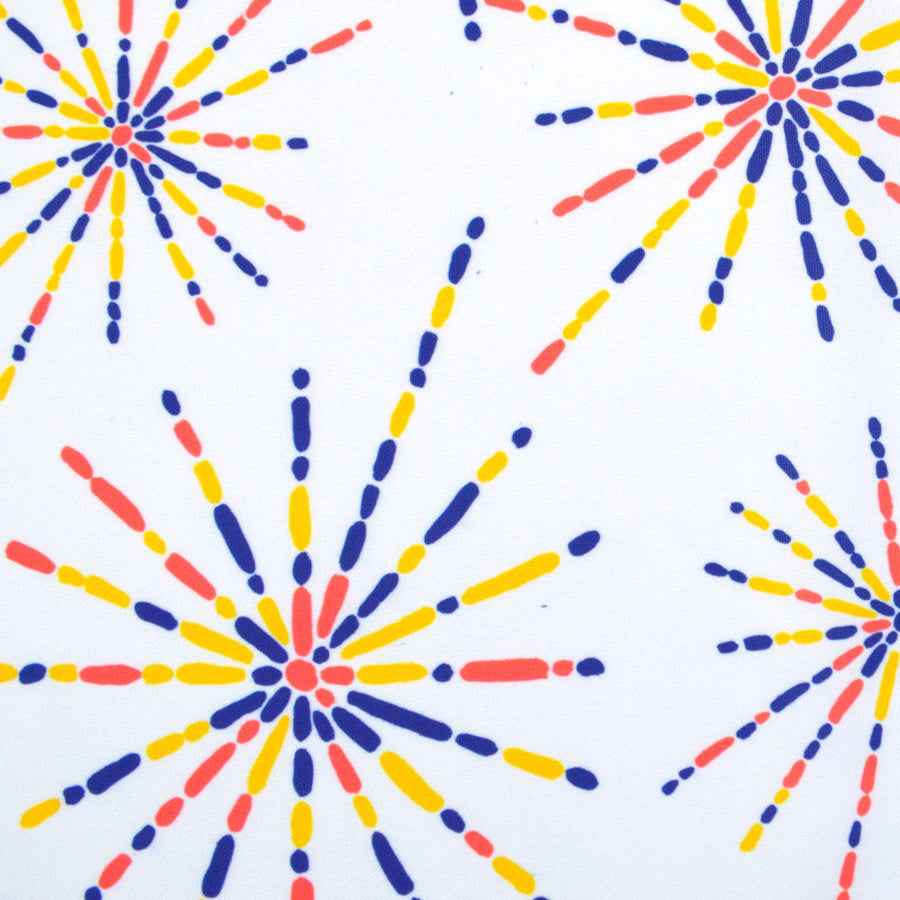 White Fireworks Fabric