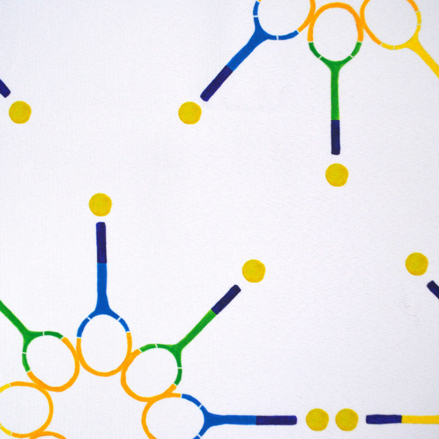 White Match Point Fabric