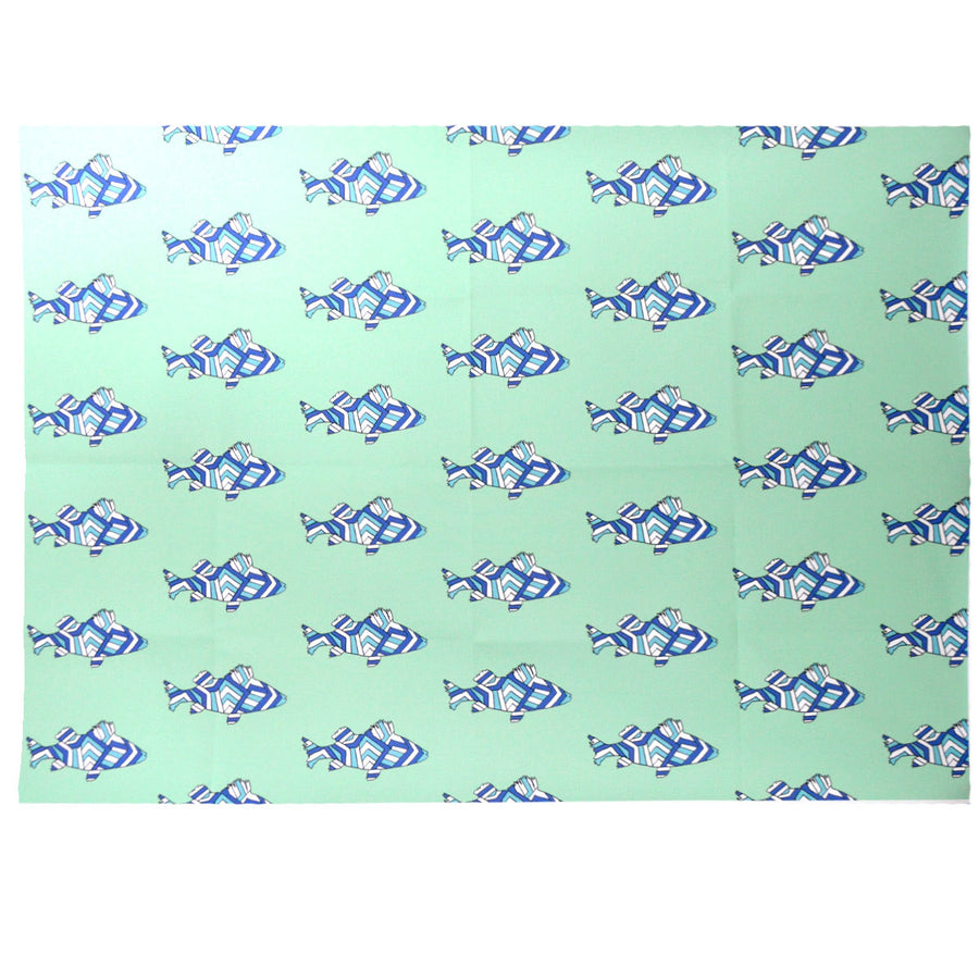 Seagreen Striped Perch Fabric