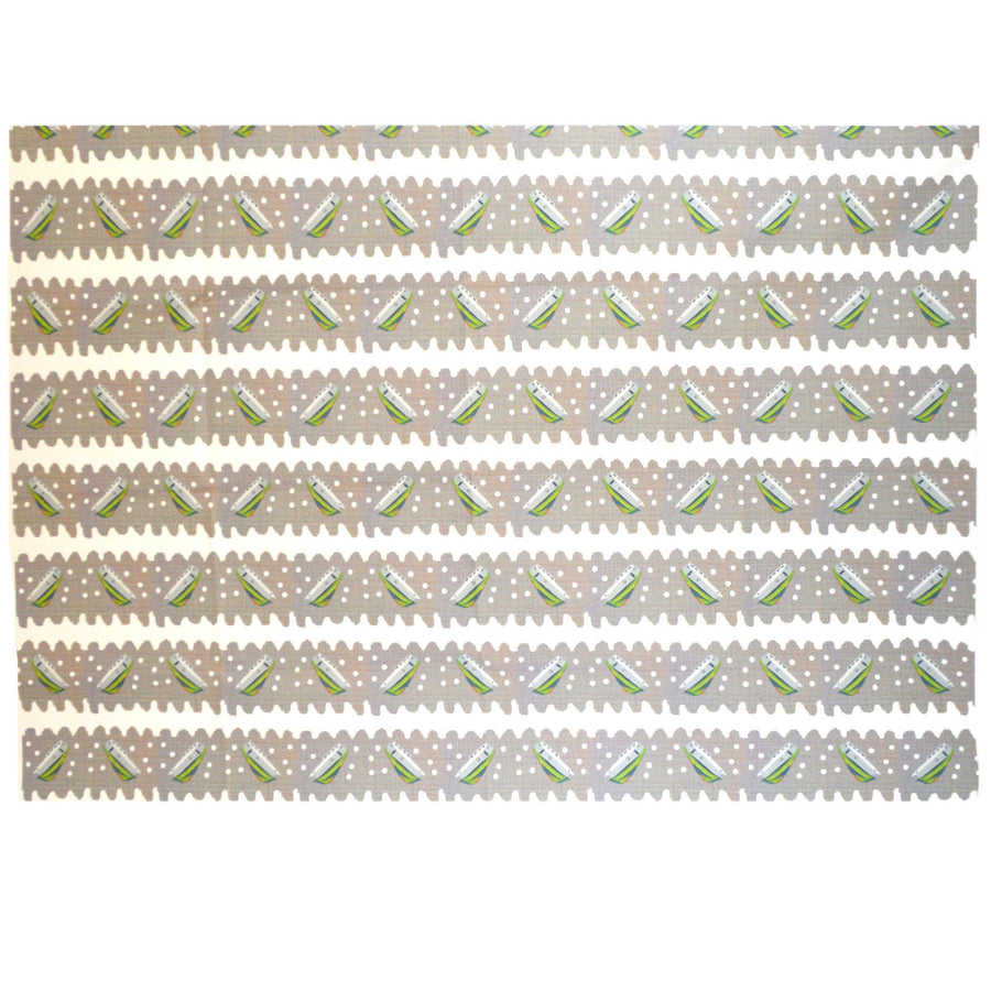 White Squiggle Tugs Fabric