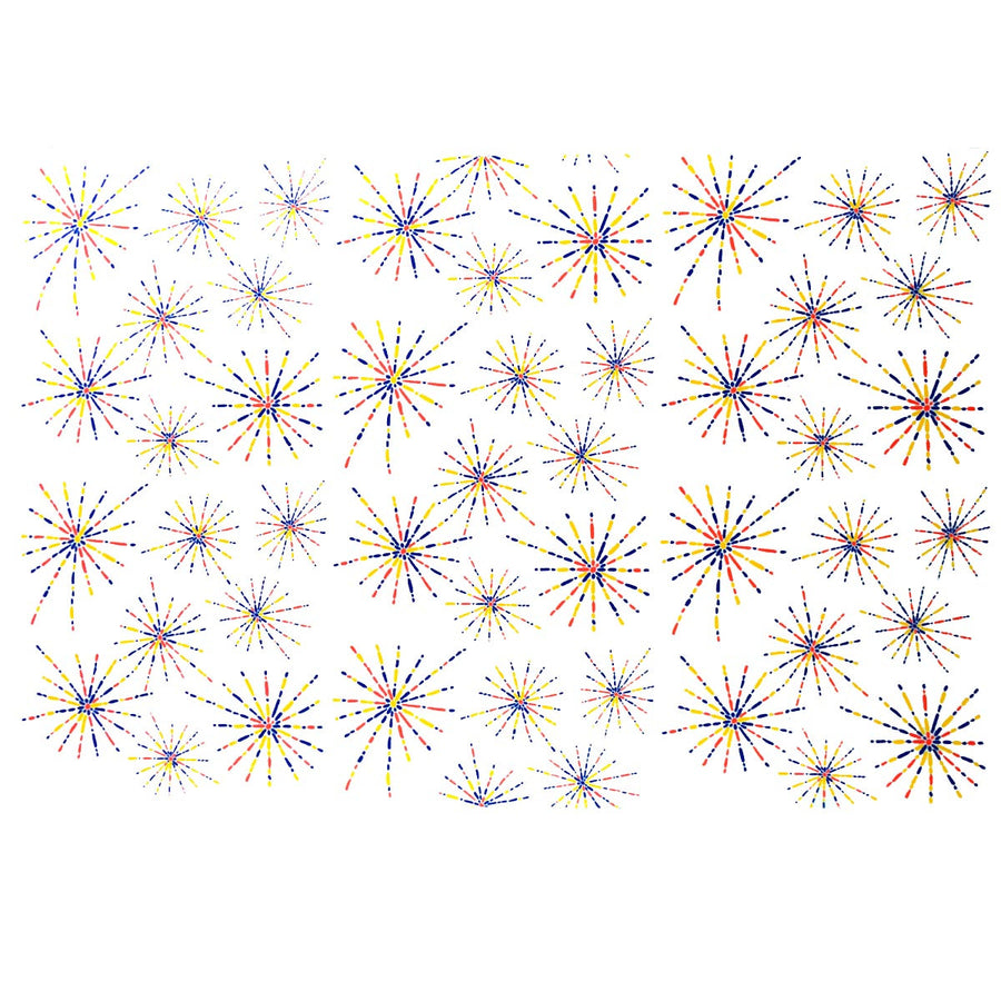White Fireworks Fabric