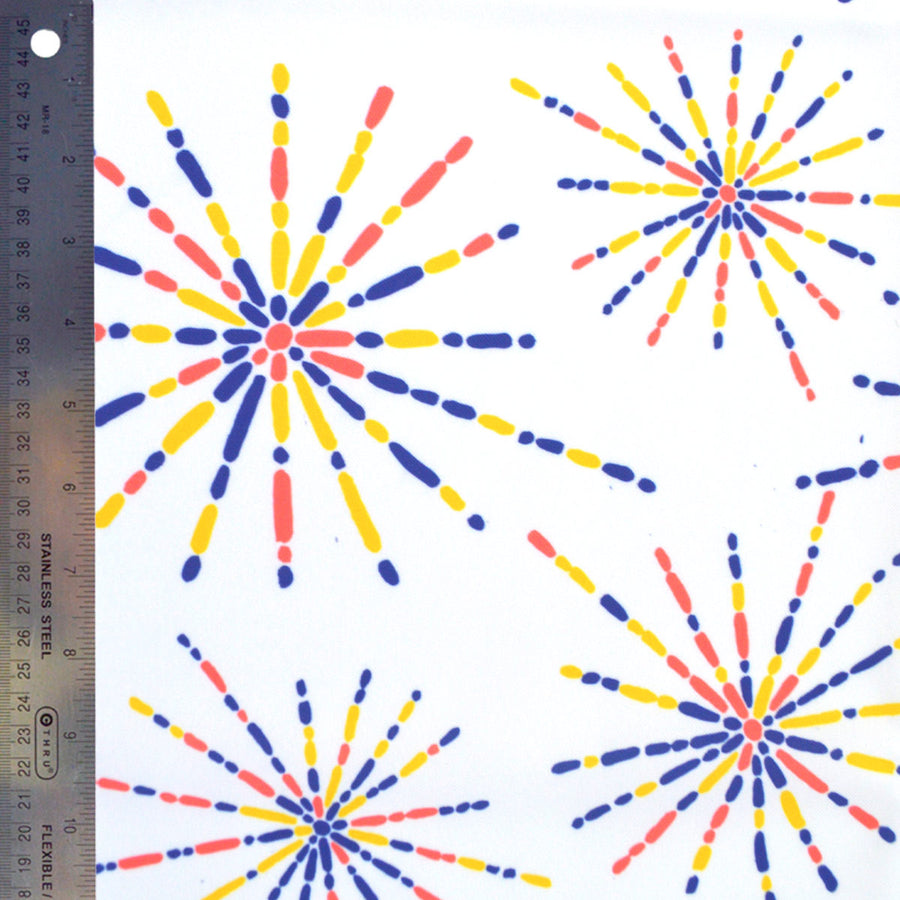 White Fireworks Fabric