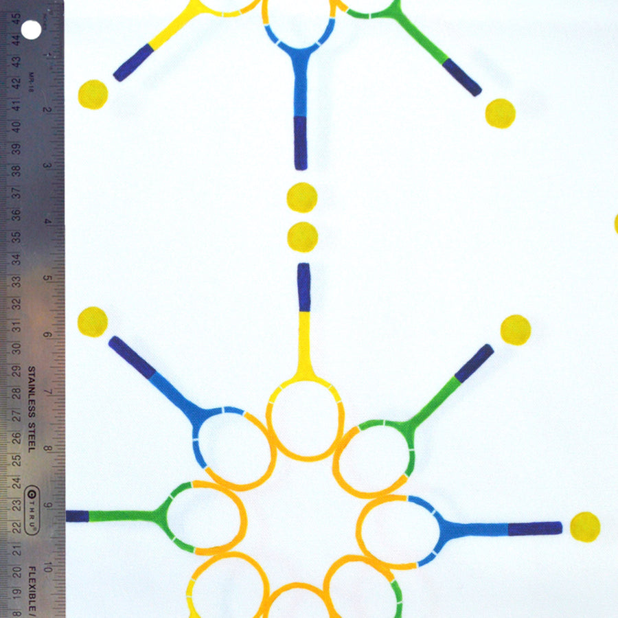 White Match Point Fabric