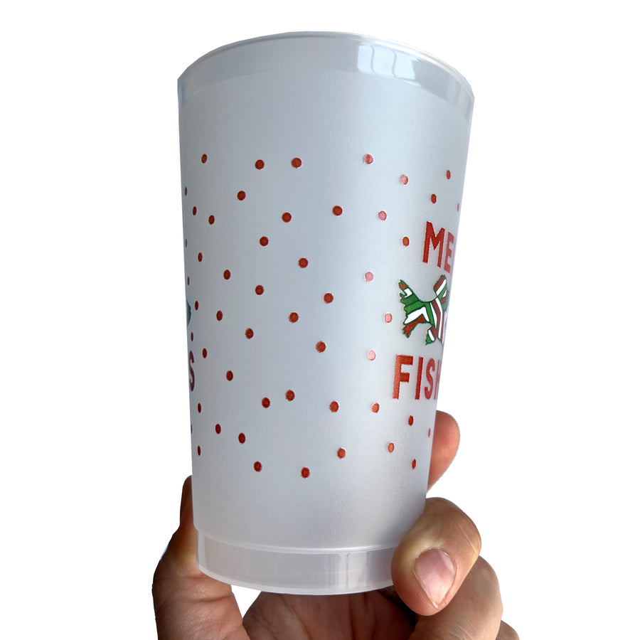 Red Merry Fishmas Shatterproof Cup Set