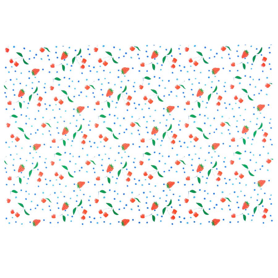 White Berries and Cherries Fabric