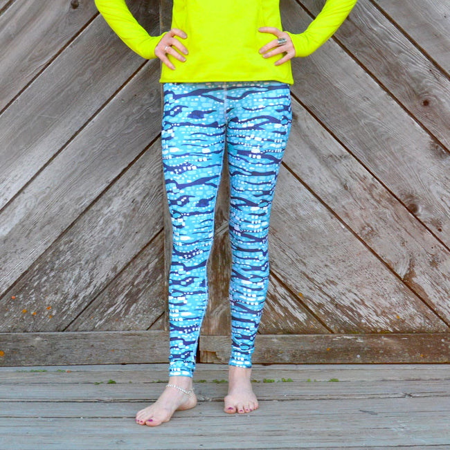 Turquoise Glittering Diamonds Leggings