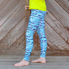 Turquoise Glittering Diamonds Leggings