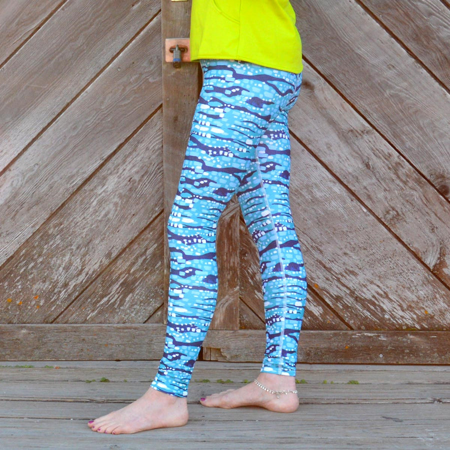 Turquoise Glittering Diamonds Leggings