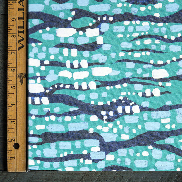Turquoise Glittering Diamonds Fabric