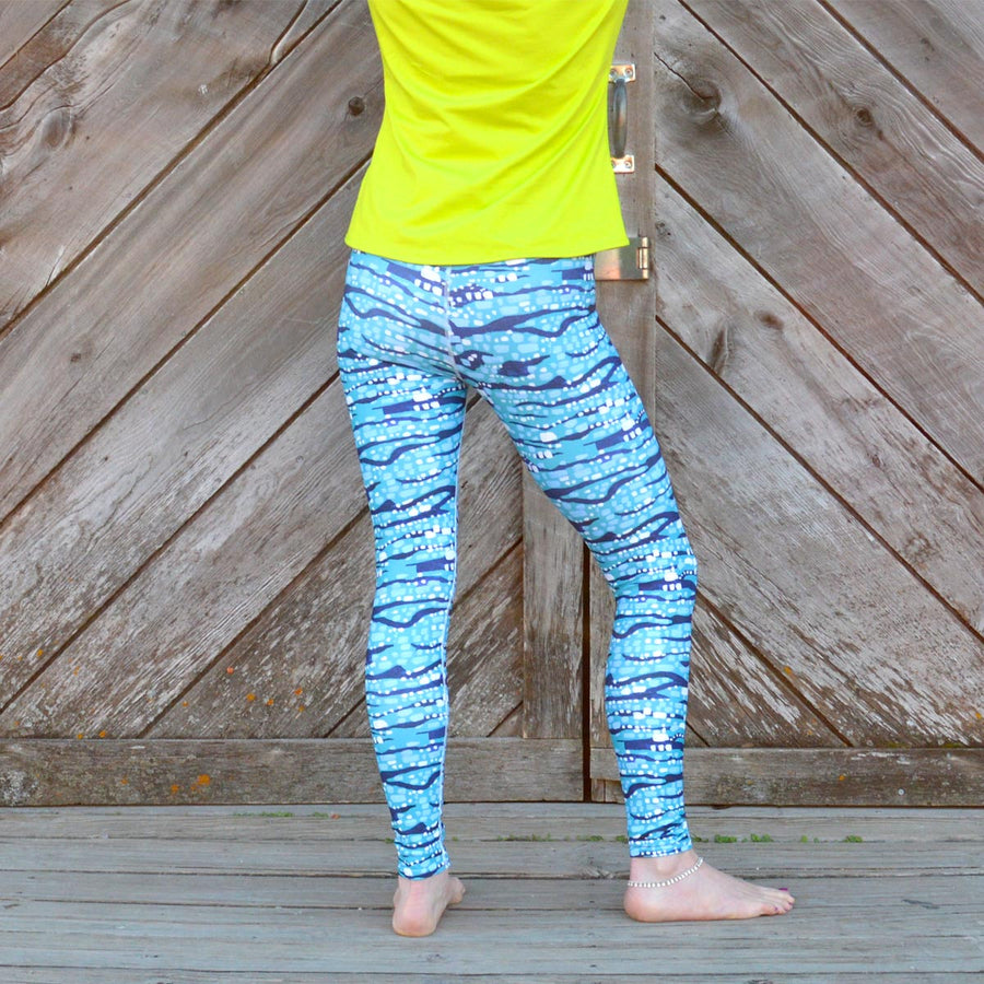 Turquoise Glittering Diamonds Leggings