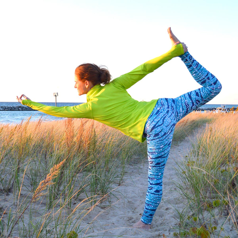 Turquoise Glittering Diamonds Leggings