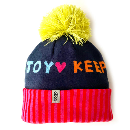 Navy Knit KCJ Pom Beanie