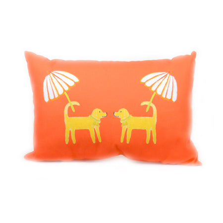 Grapefruit Dog Day Afternoon Outdoor Lumbar Pillow