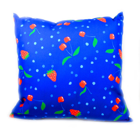Sapphire Berries and Cherries Outdoor Square Pillow