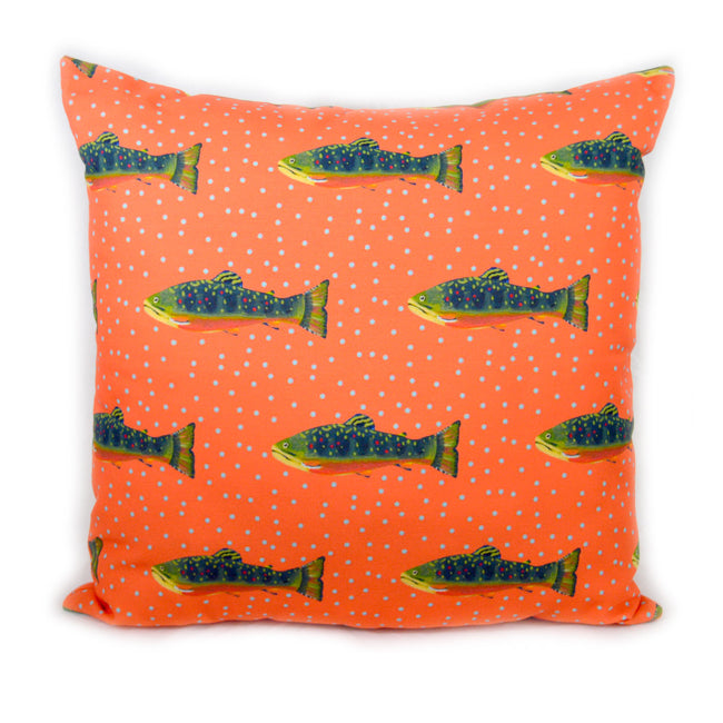 Grapefruit Brook Trout Outdoor Square Pillow