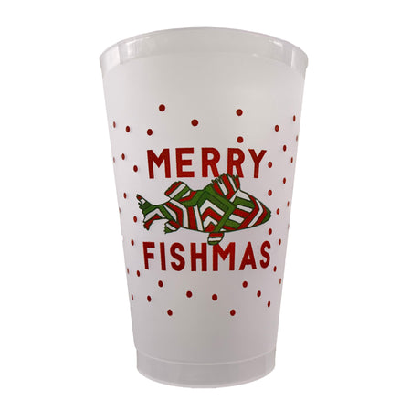 Red Merry Fishmas Shatterproof Cup Set