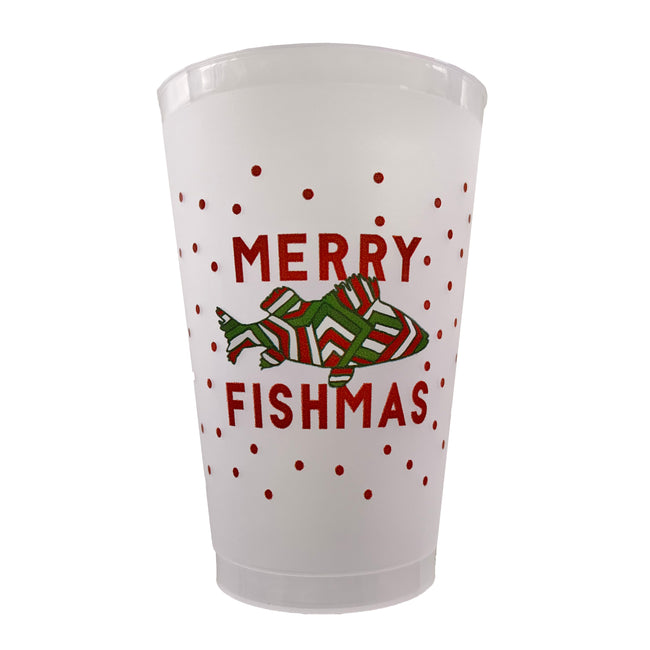 Red Merry Fishmas Shatterproof Cup Set