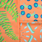 Soft Orange Floating Fronds Fabric