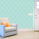 Turquoise Birch Lattice Wallpaper