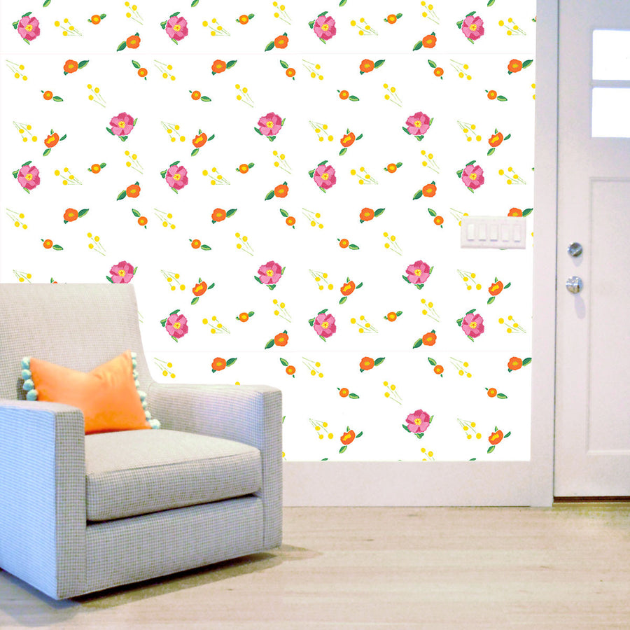 White Katherine's Blooms Wallpaper