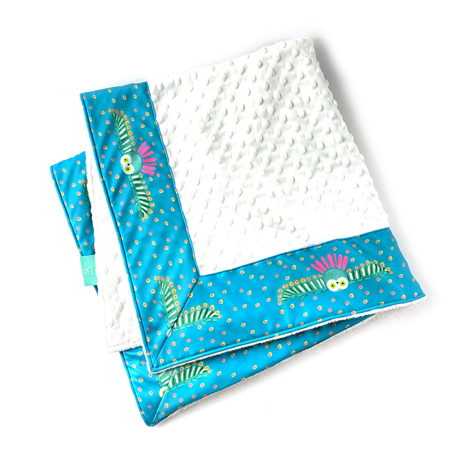 Surf Night Owl with White Minky Baby Blankie