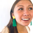 Yarrow Emerald Tassel Earrings