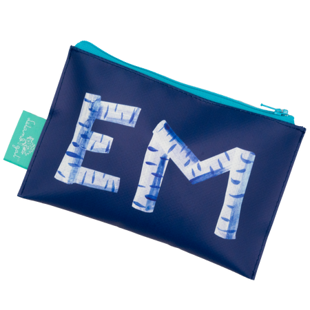 Navy Monogram Dew Drop Envelope Bag