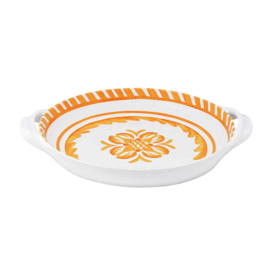 Sicily Orange Small Two Handled Shallow Bowl